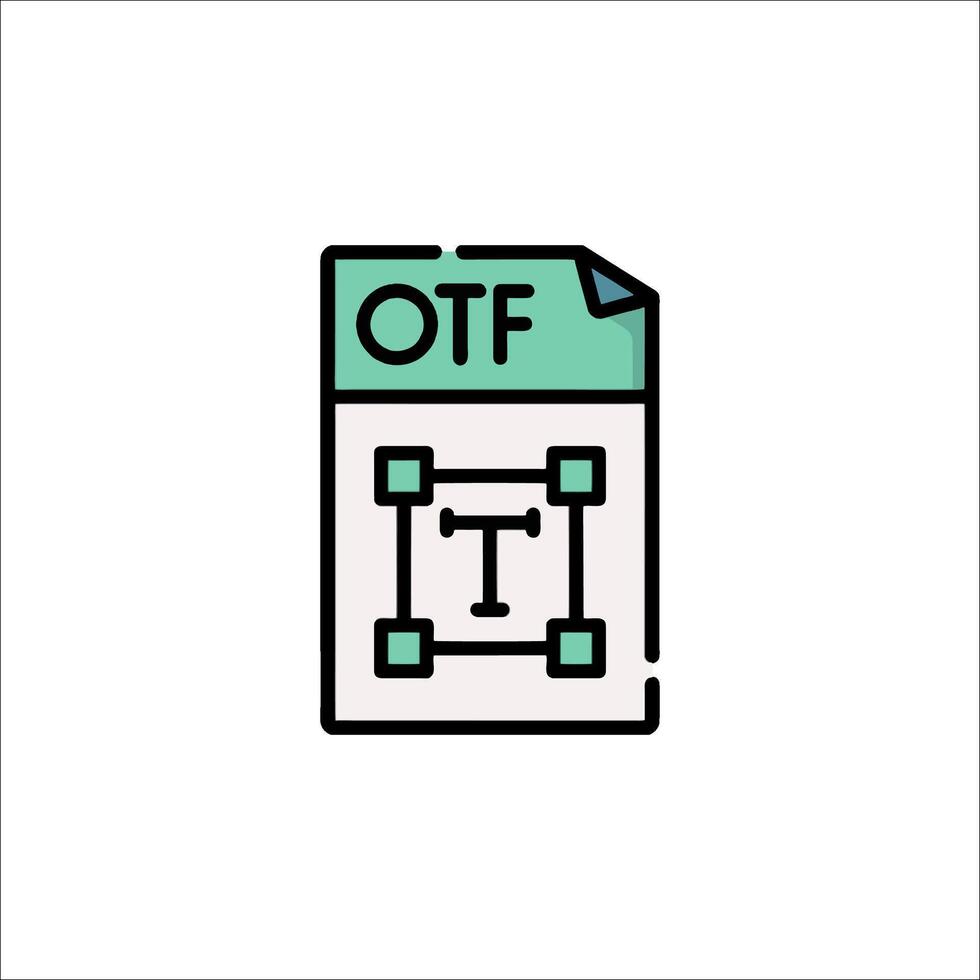 The word otf is written on a piece of paper vector