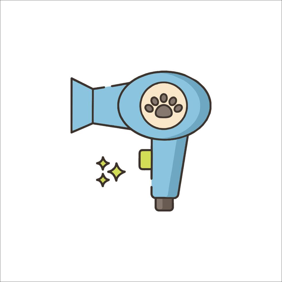 A dog hair dryer with paw prints on it vector