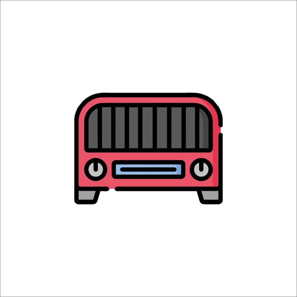 A red bus icon on a white background vector