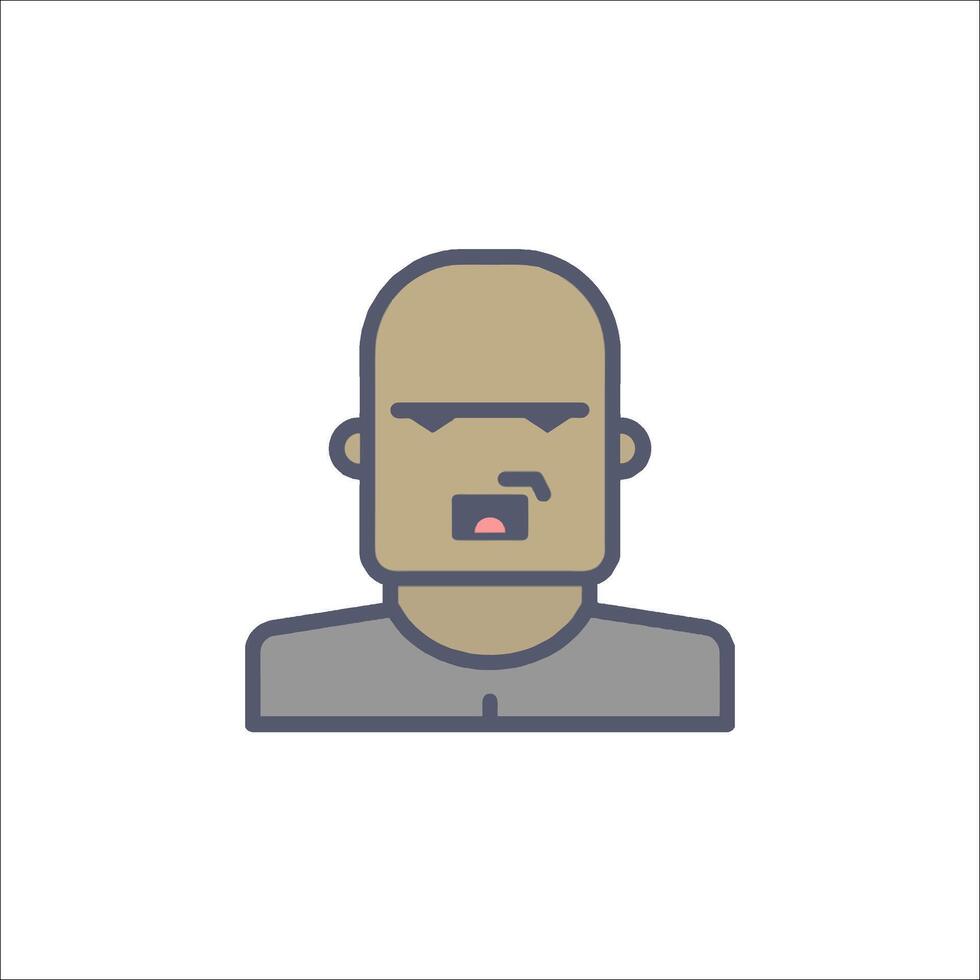 A man with a beard and a mustache icon vector