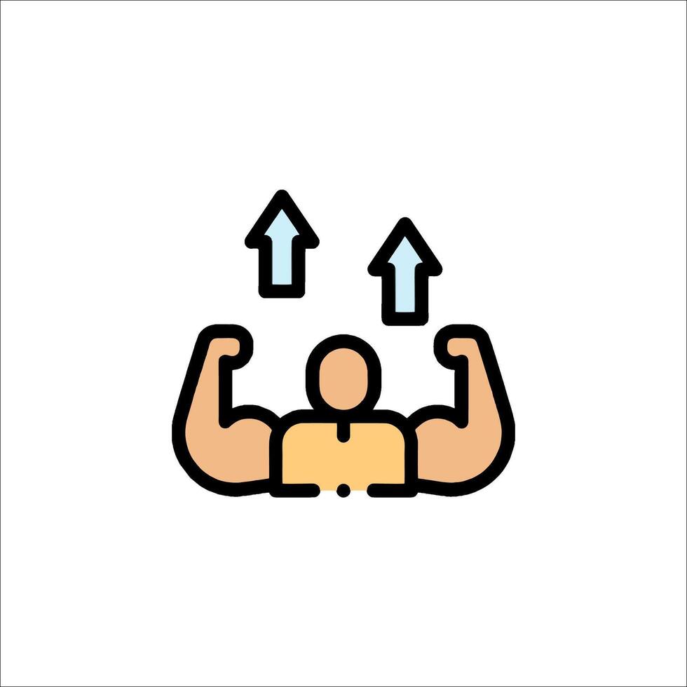 A man is lifting weights and pointing up vector