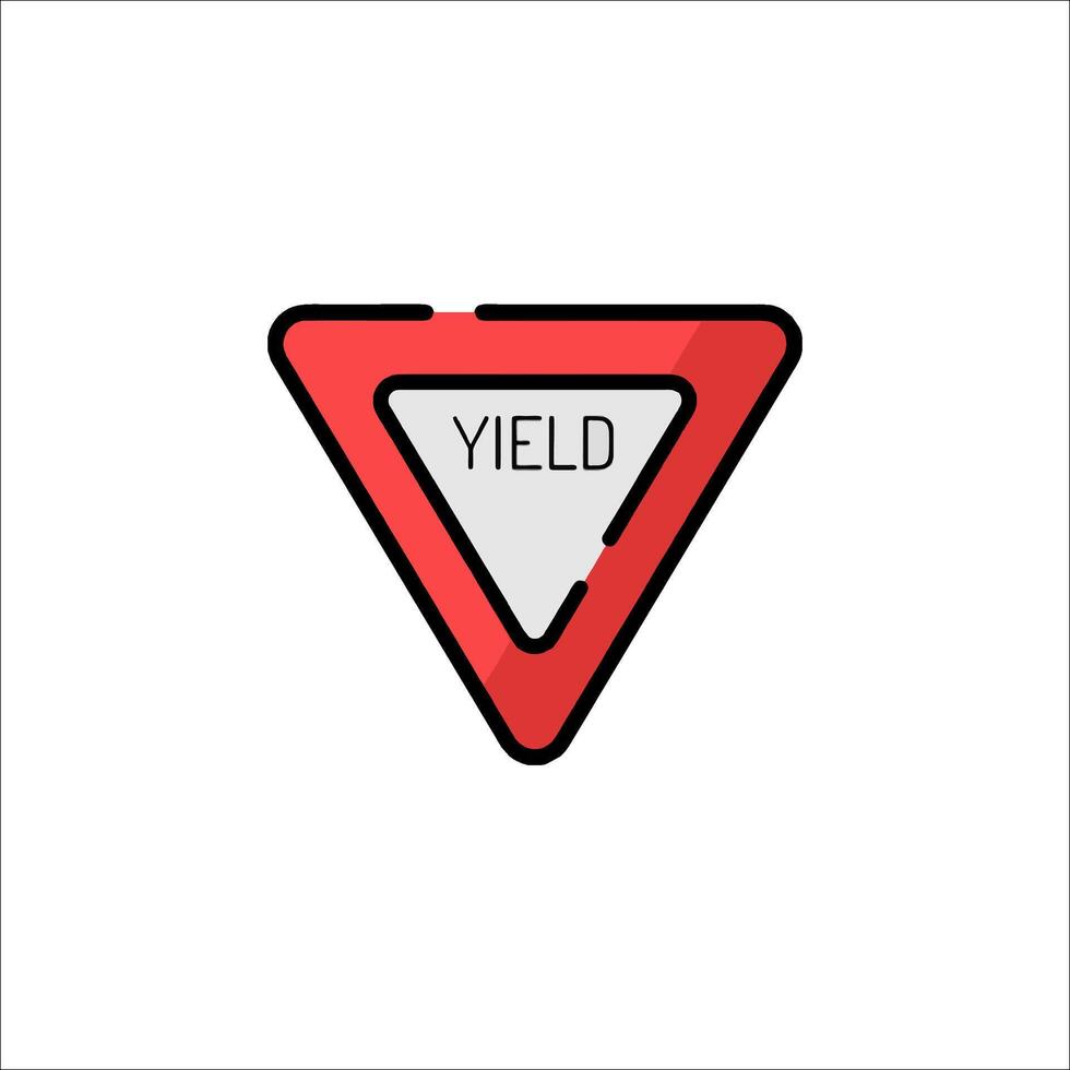 Yield sign illustration vector