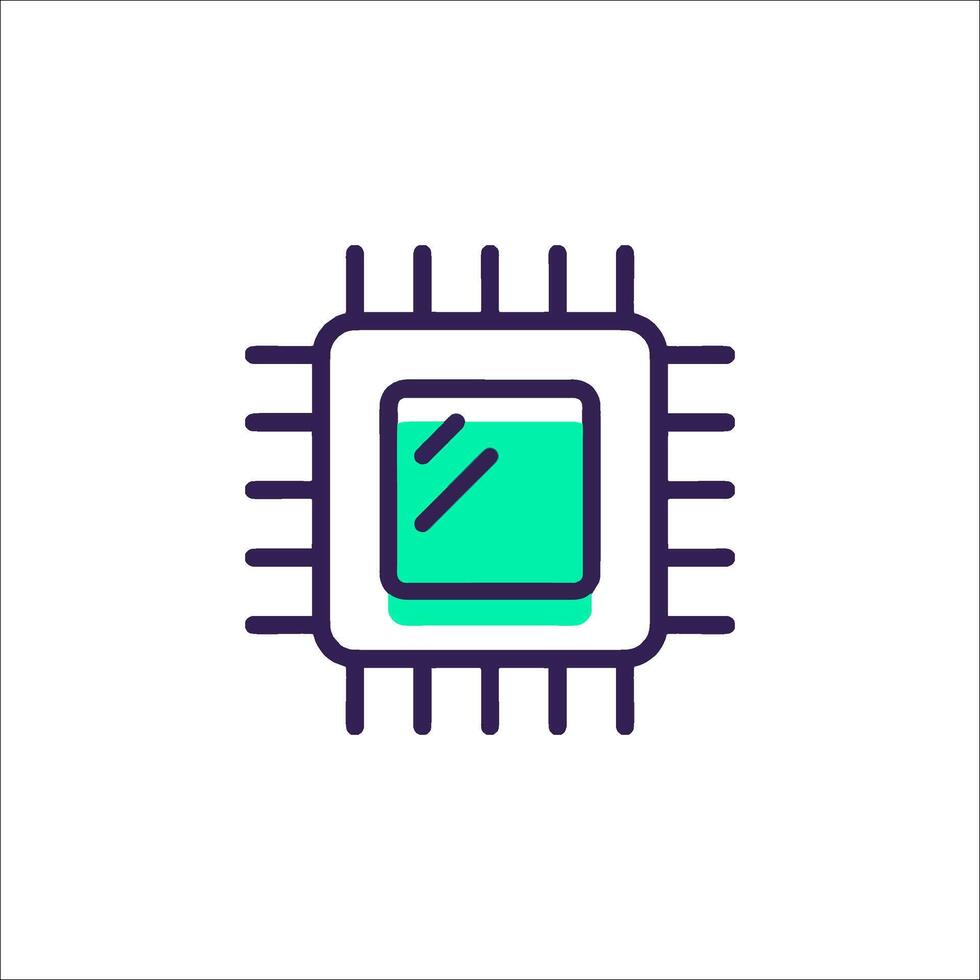 A computer processor icon on a white background vector
