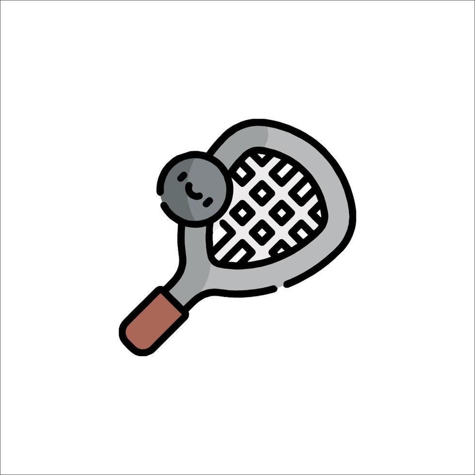 A tennis racket and ball icon on a white background vector