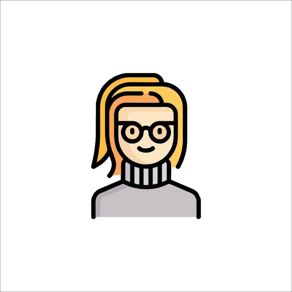 A woman with glasses and a turtle neck vector