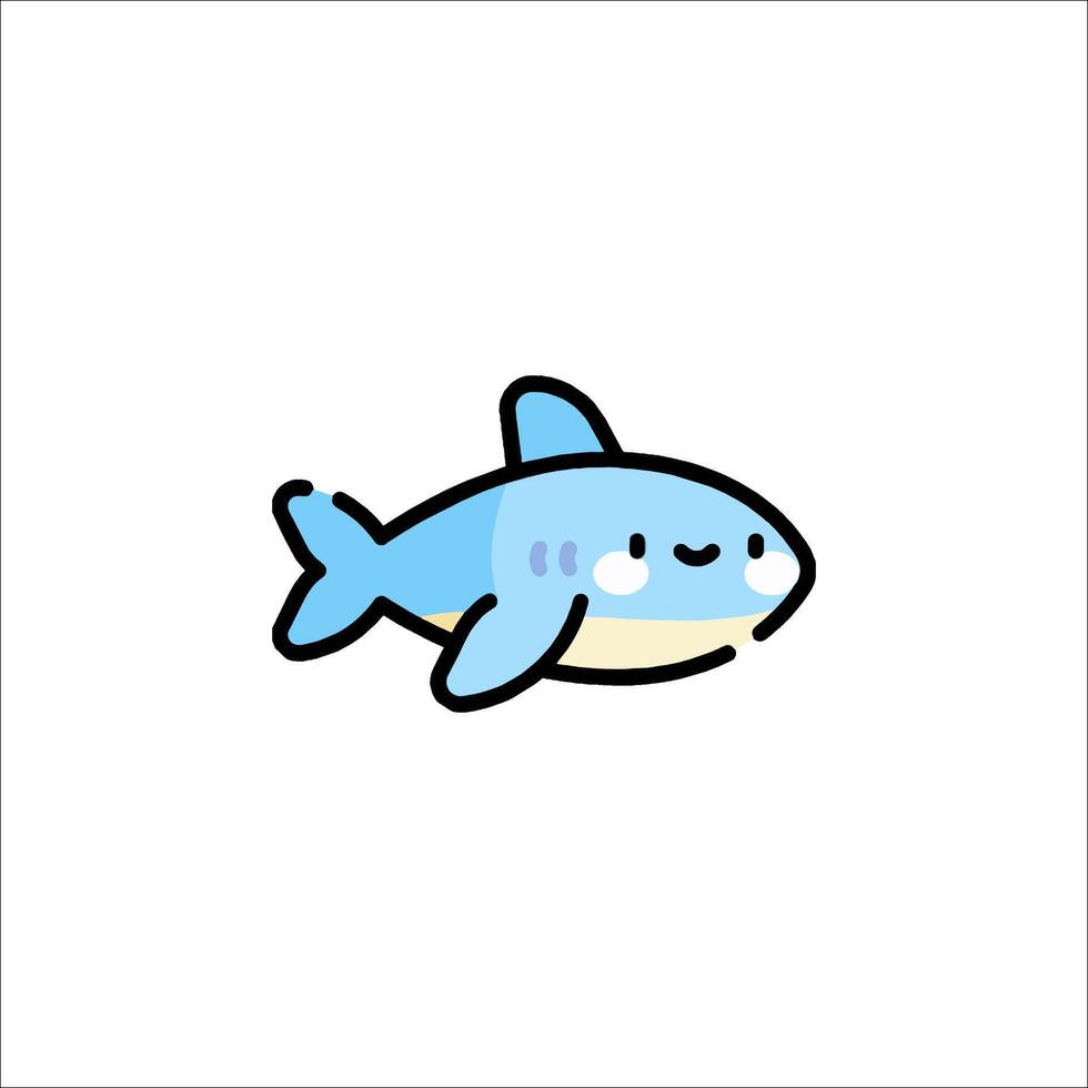 A cute little shark with a smile on its face vector