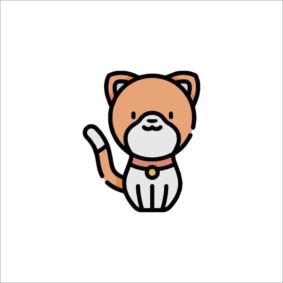 A cute cat with a collar on its neck vector