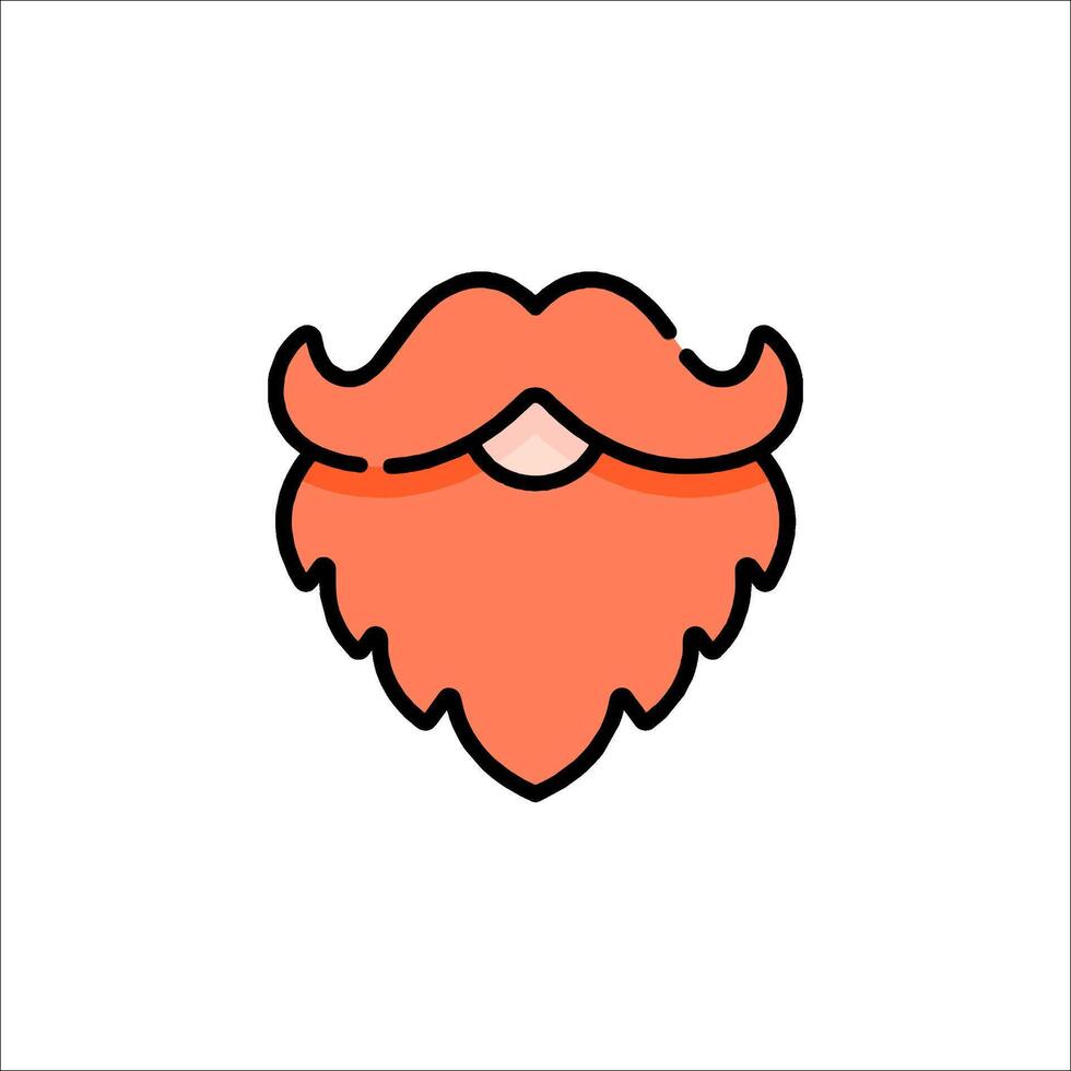 A cartoon beard with a mustache on it vector