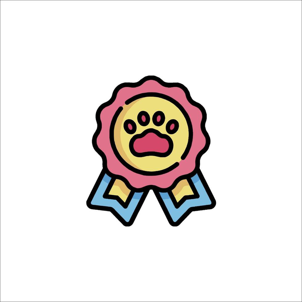 A dog paw award icon on a white background vector