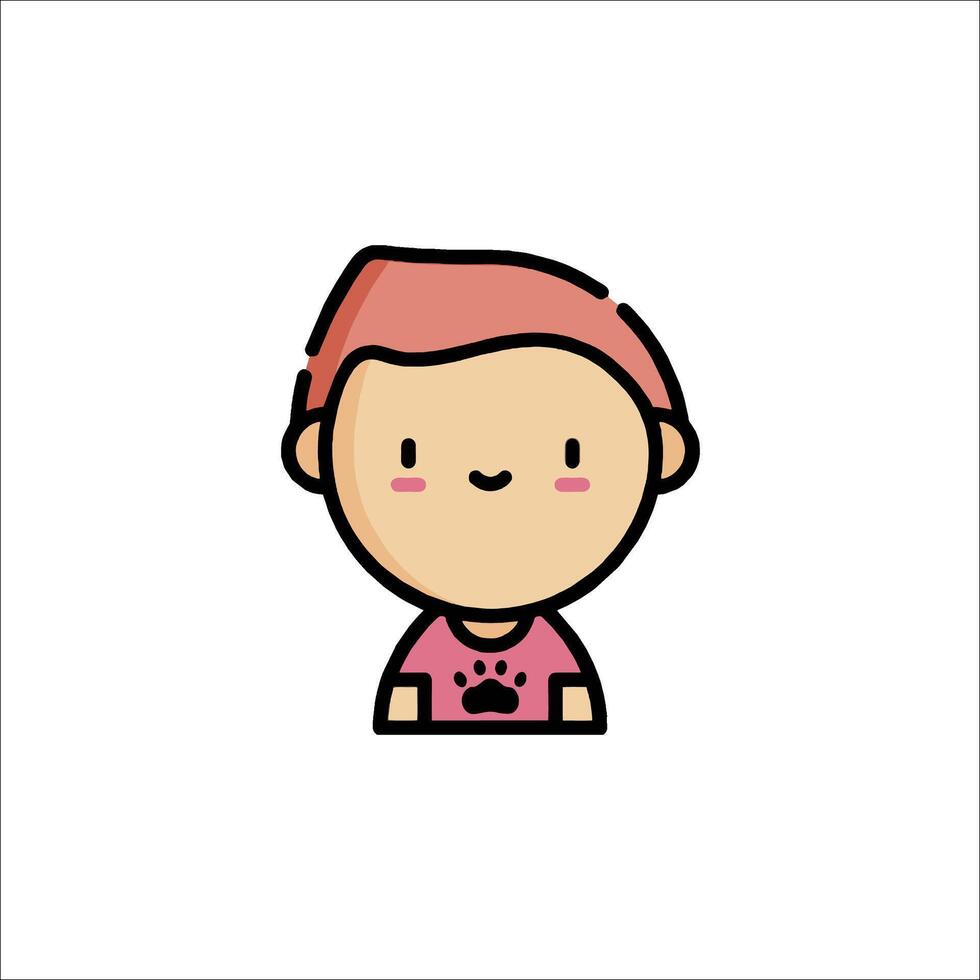 A cartoon character with pink hair and a pink shirt vector