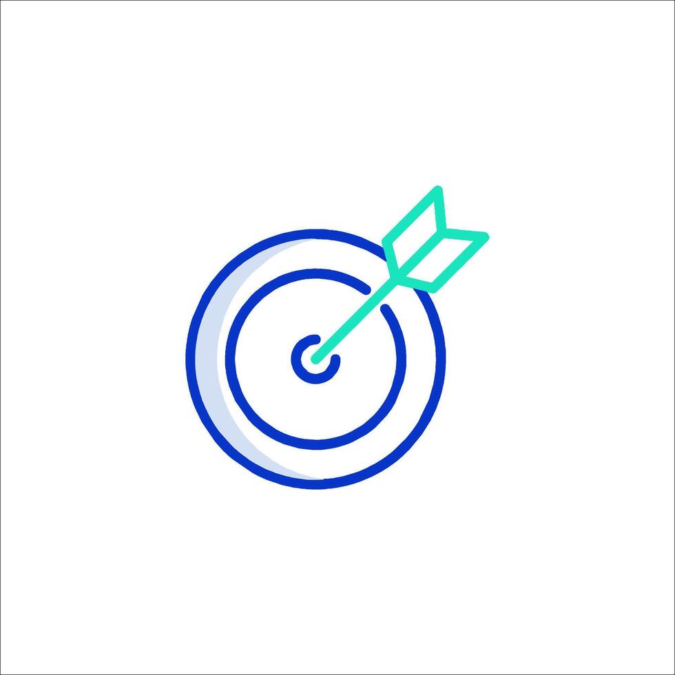 A dart and target icon on a white background vector