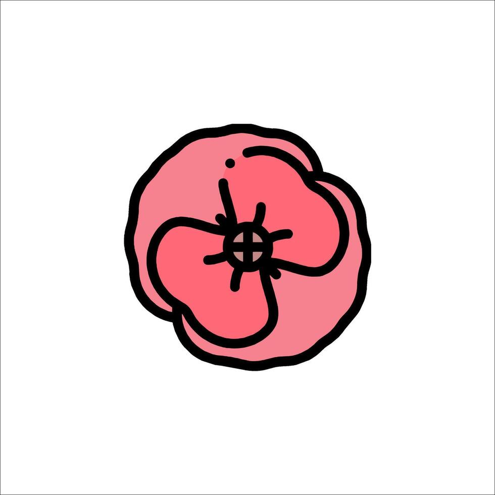 A pink poppy flower on a white background vector