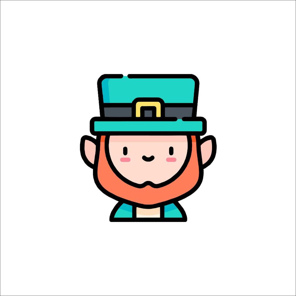 A cartoon leprechaun with a hat and beard vector
