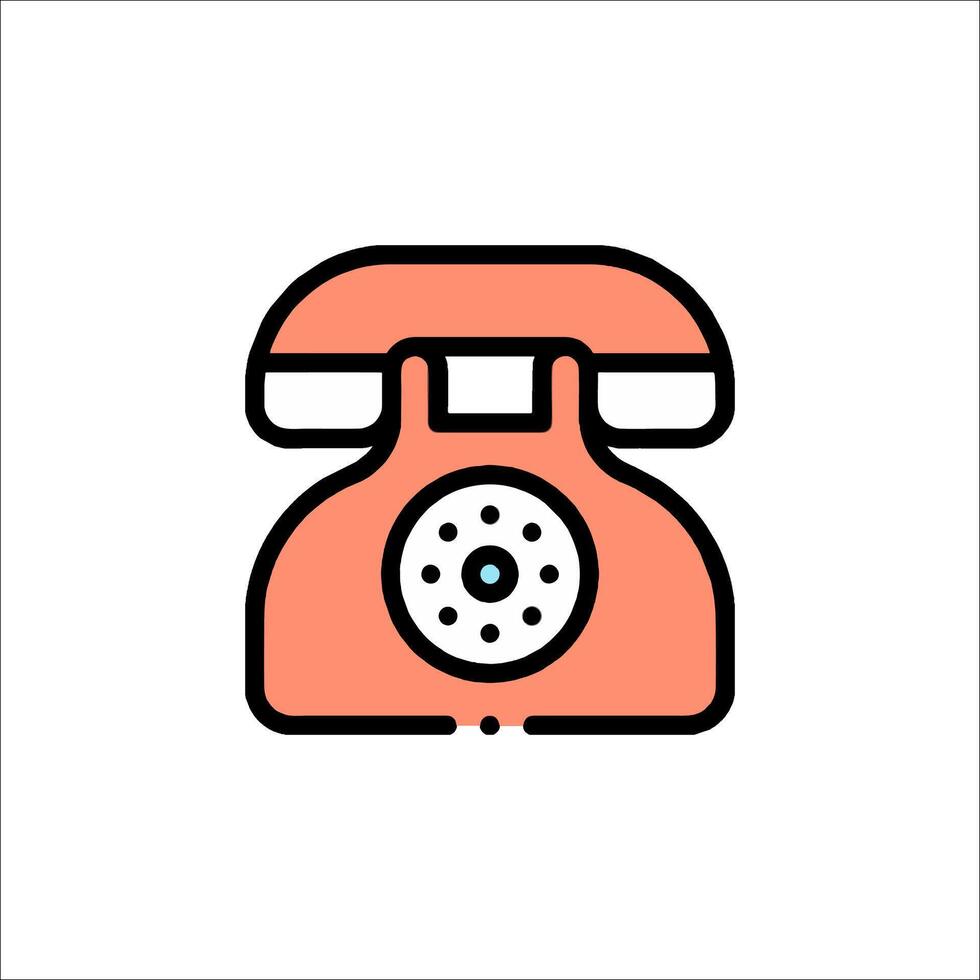 An orange telephone icon on a white background vector
