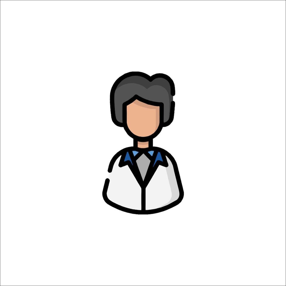 A doctor icon in a flat style vector