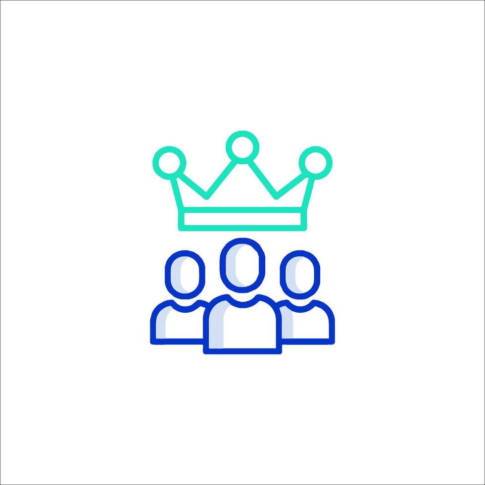 A group of people with a crown on top of them vector