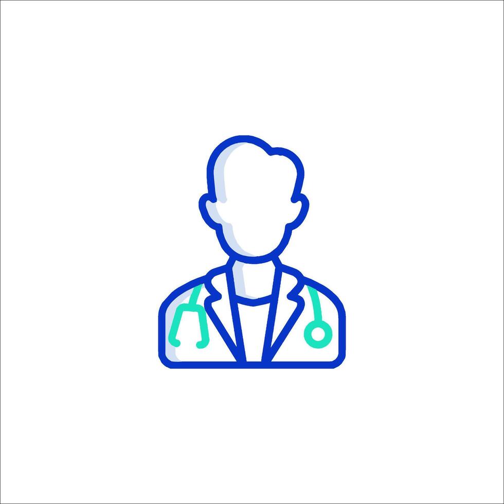 A doctor icon with a stethoscope vector
