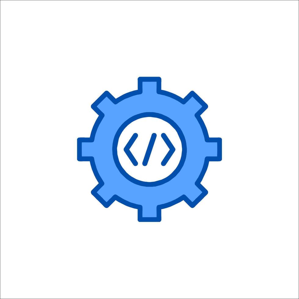 A gearwheel with the word code in it vector