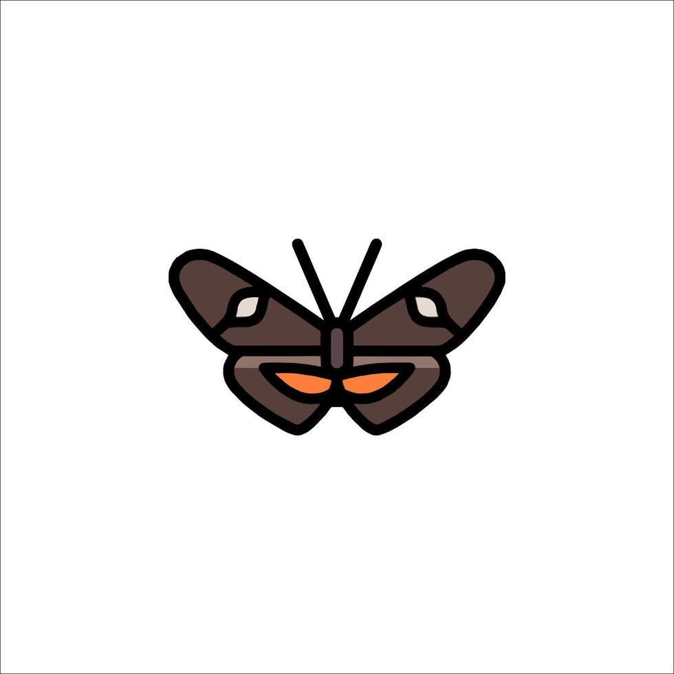 A butterfly icon with orange eyes vector
