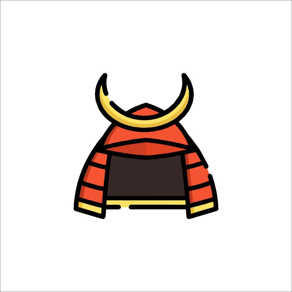 A samurai helmet with horns on it vector