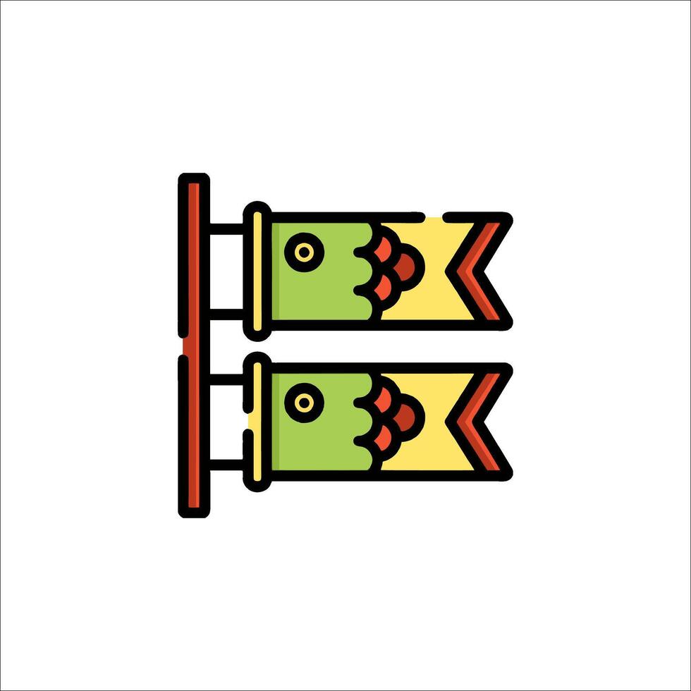 A colorful flag with two birds on it vector