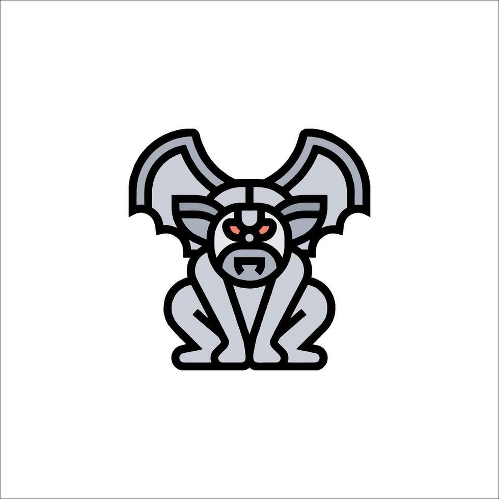 A cartoon bat with red eyes and a white background vector