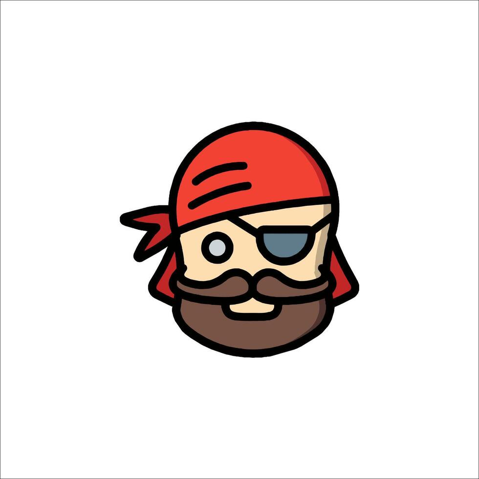 A cartoon pirate with a beard and a bandana vector