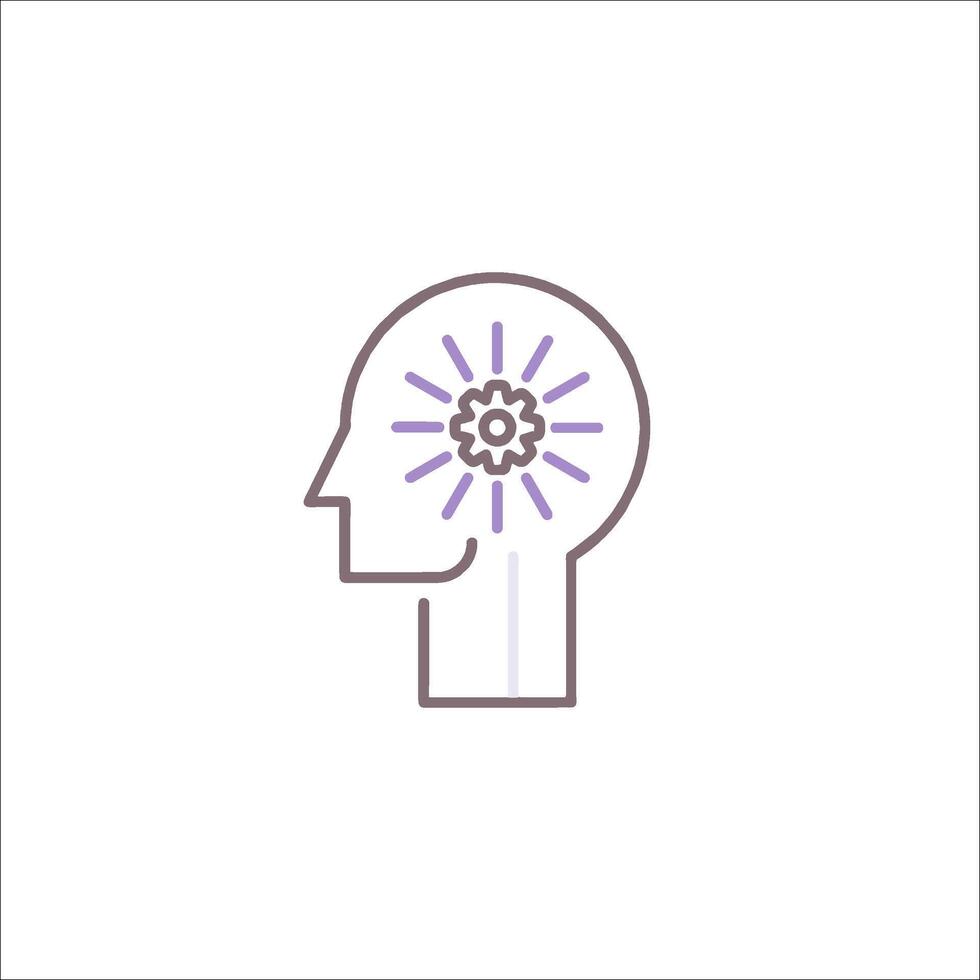 A brain with a flower in it vector
