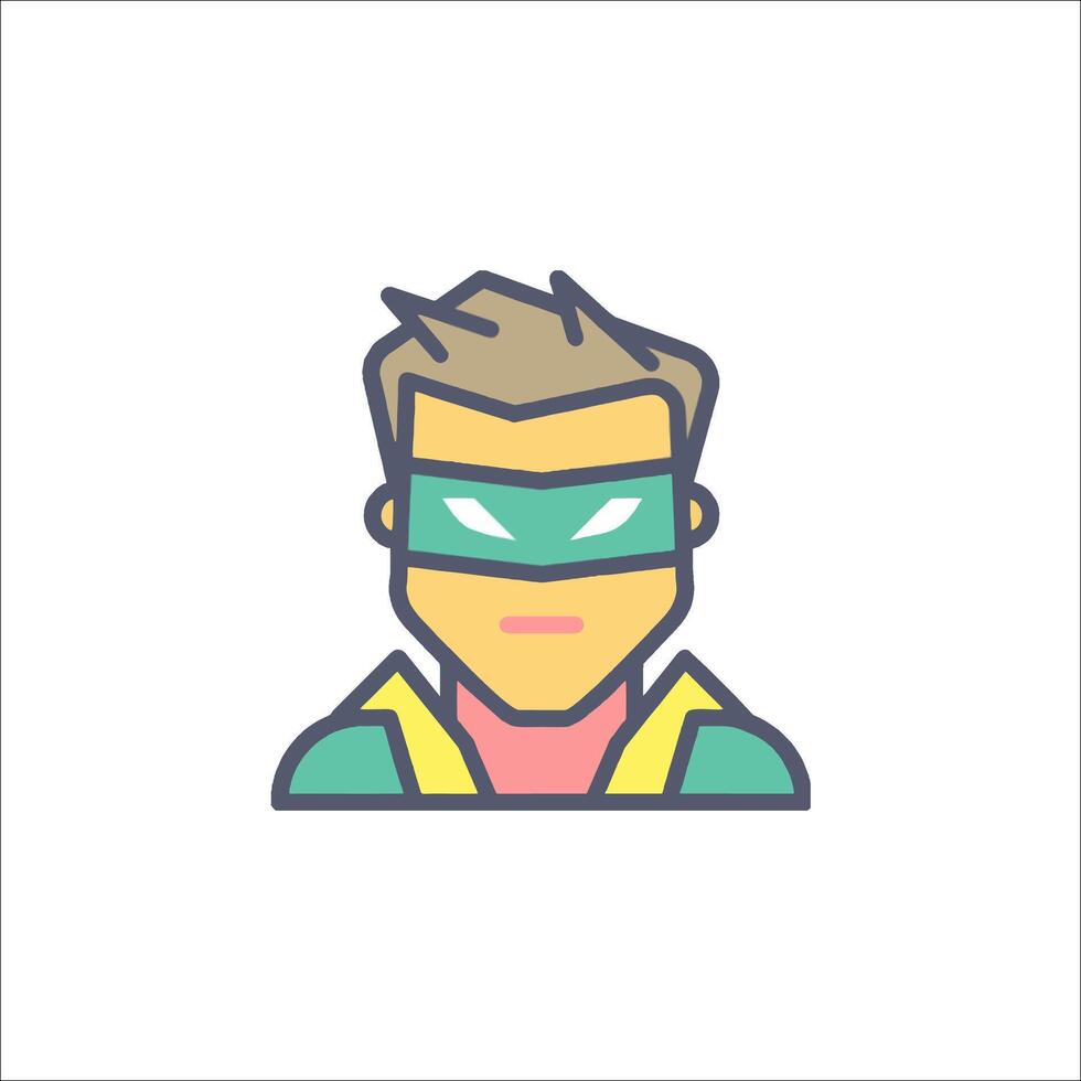 A superhero icon with a green mask vector