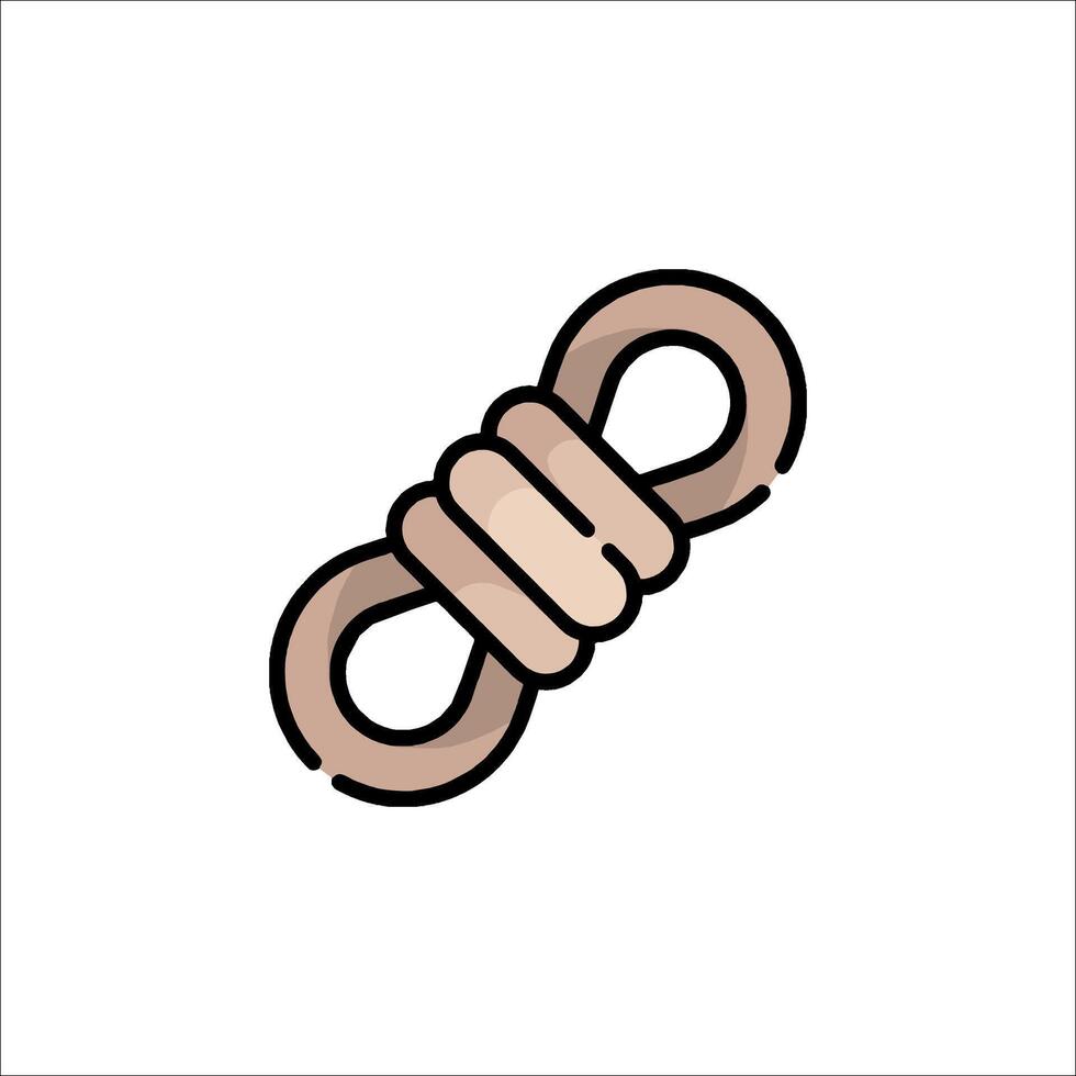 A rope with a knot icon on a white background vector