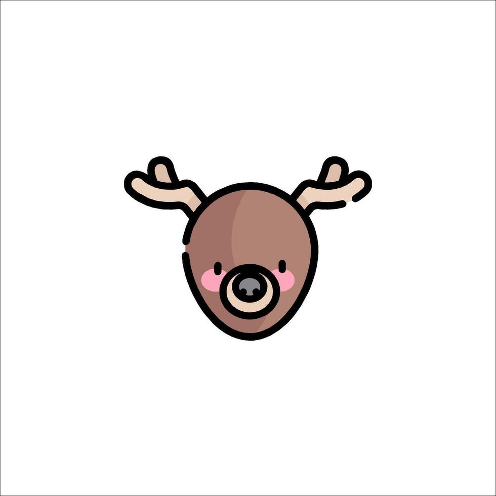 A cute reindeer head with pink eyes vector