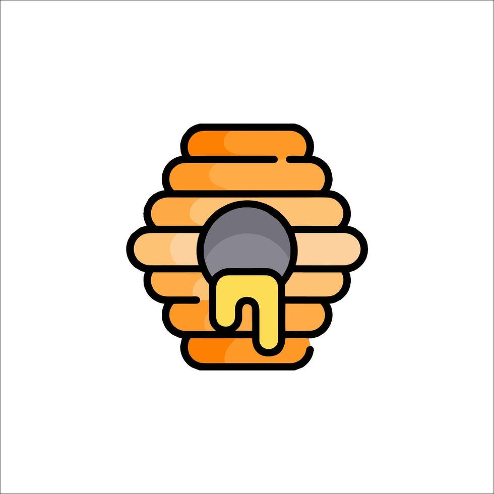 A bee hive icon with a bee inside vector
