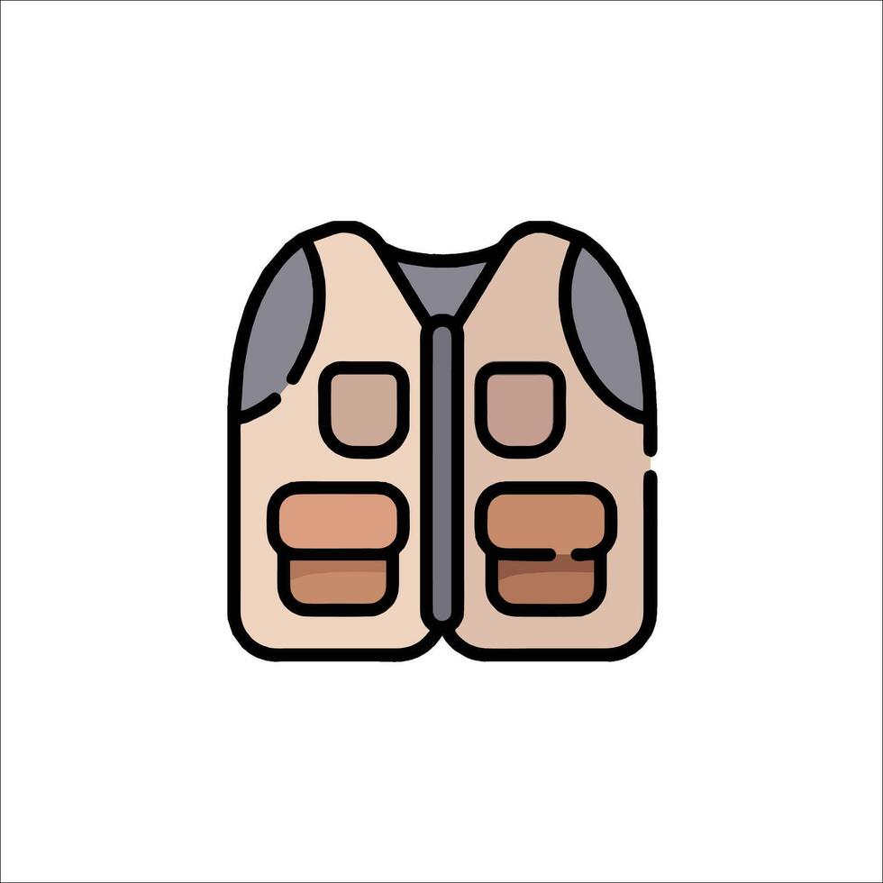 A vest icon with a pocket on the front vector