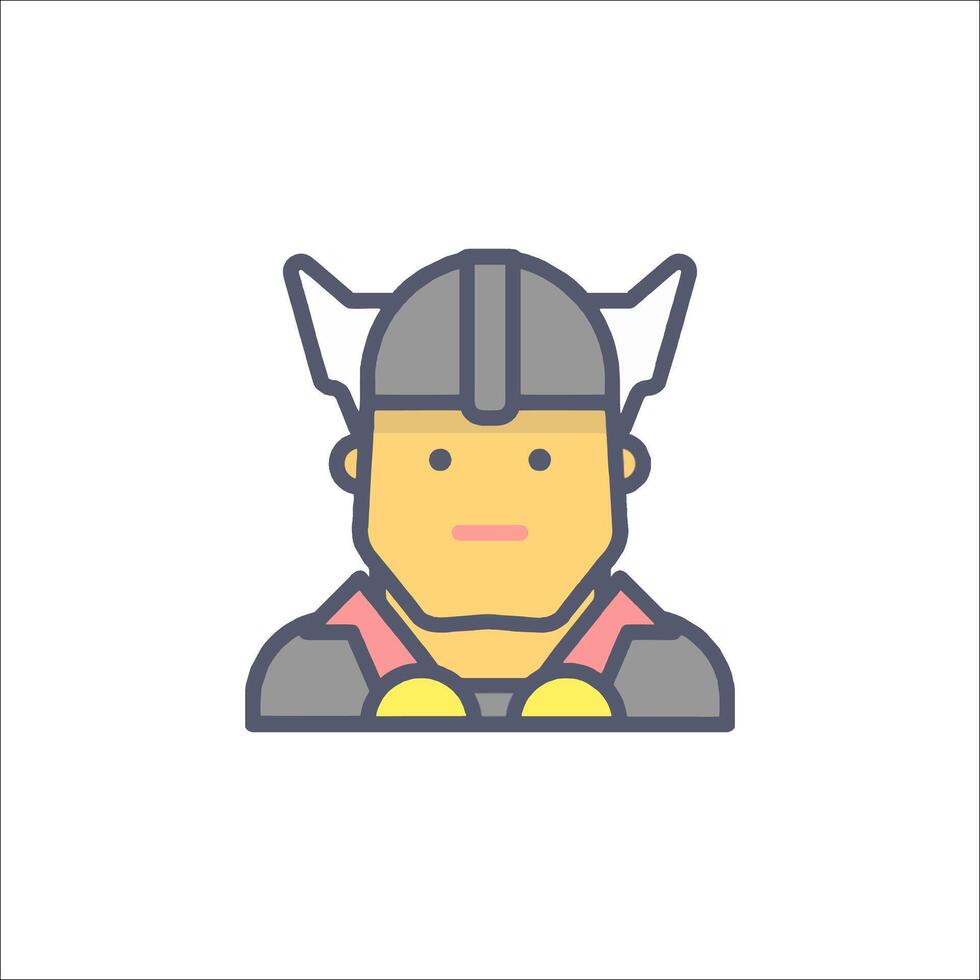 A viking man icon with horns and a helmet vector