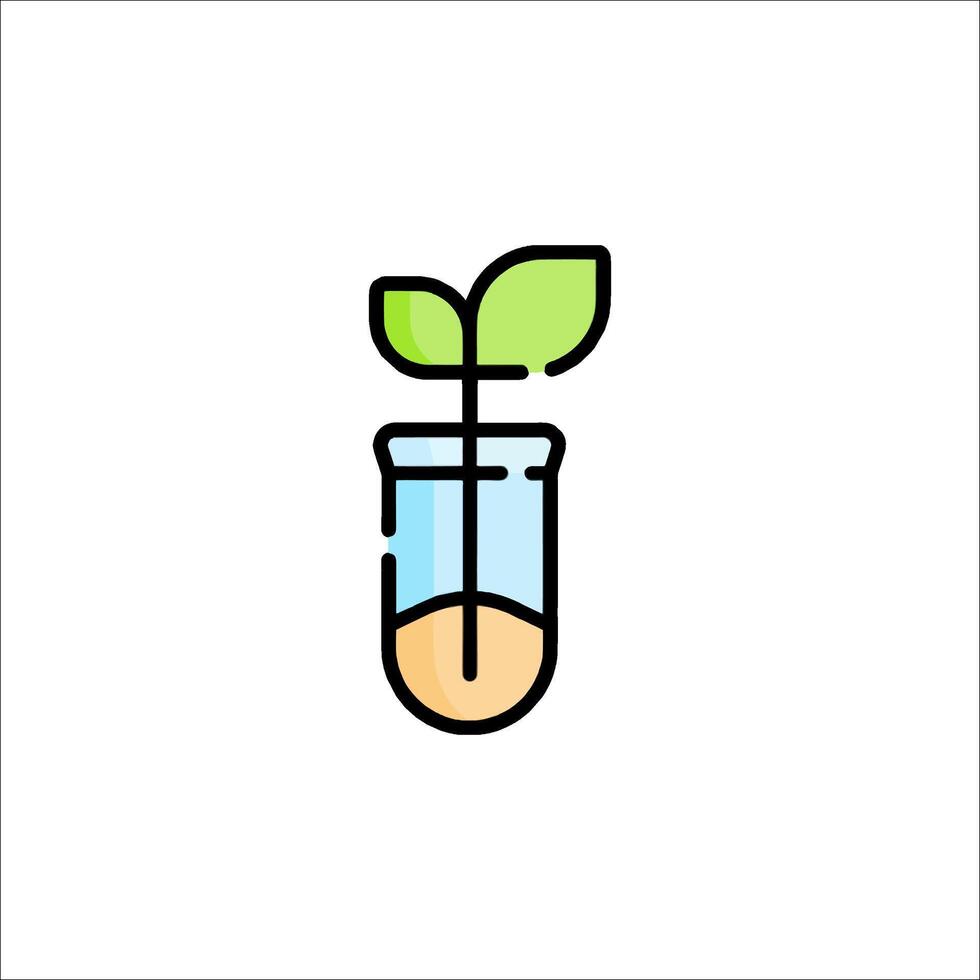 A plant in a glass with a seed in it vector