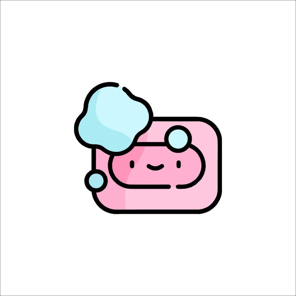 A pink square with a bubble on it vector