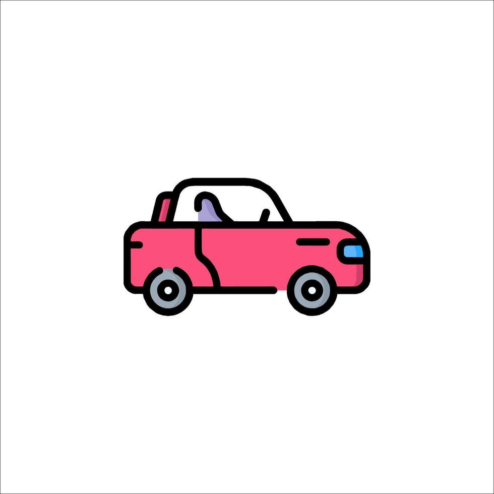 A pink car icon on a white background vector