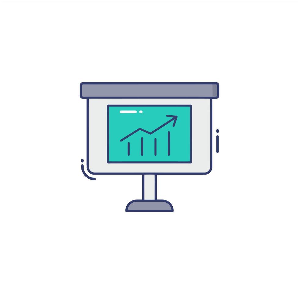 A monitor with a graph on it vector