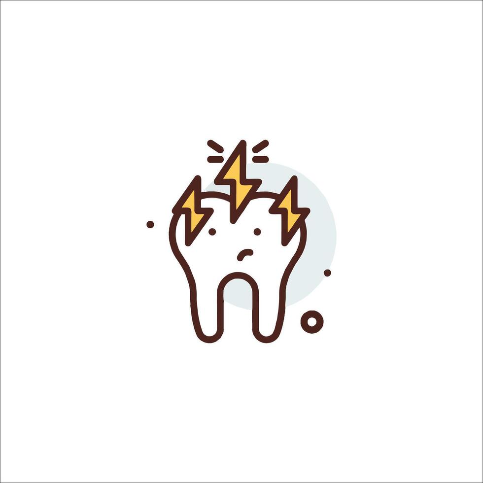 Tooth with lightning icon vector