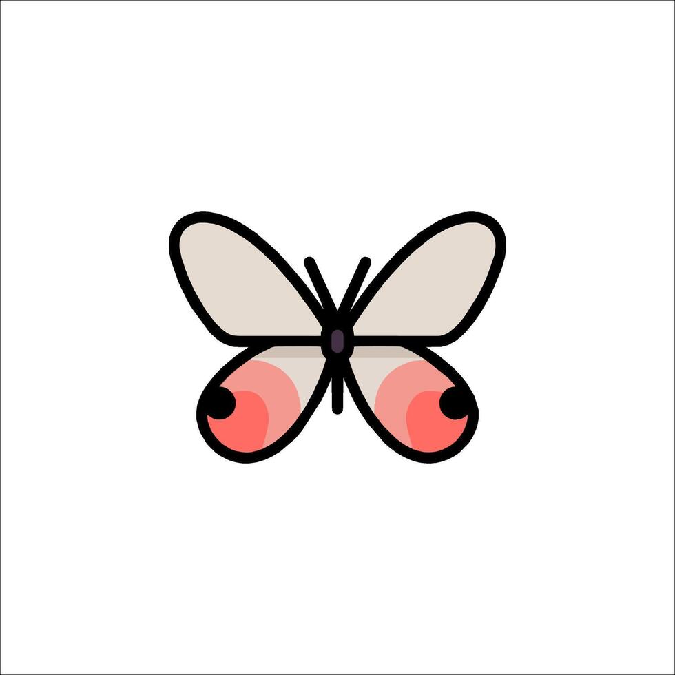 A butterfly with red eyes on a white background vector