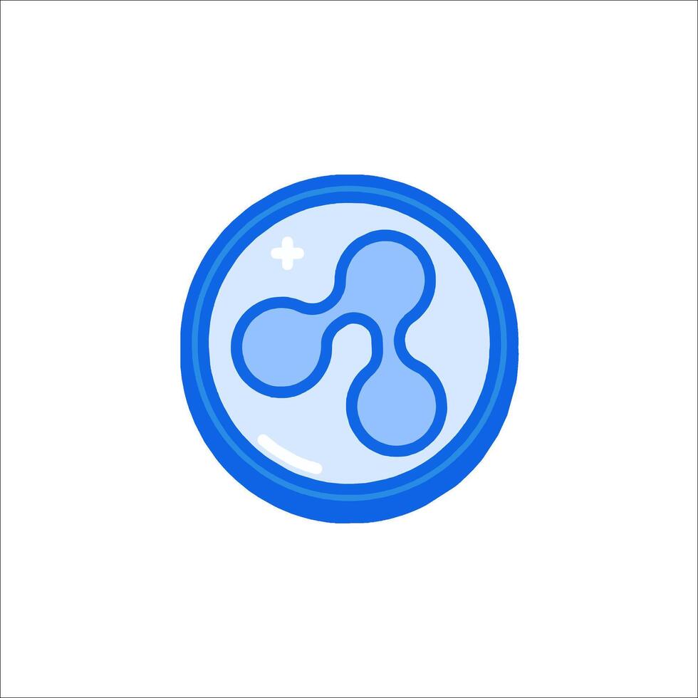 A blue and white logo with a circle vector