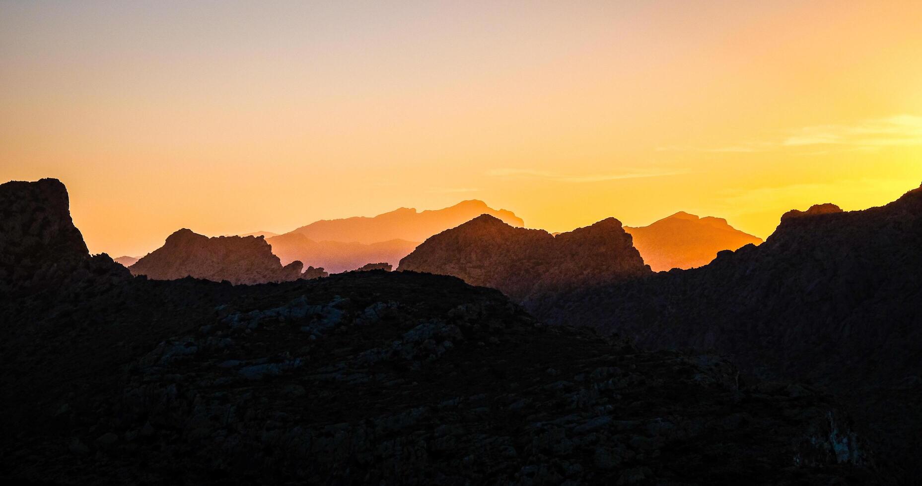 Sunset in the mountains photo