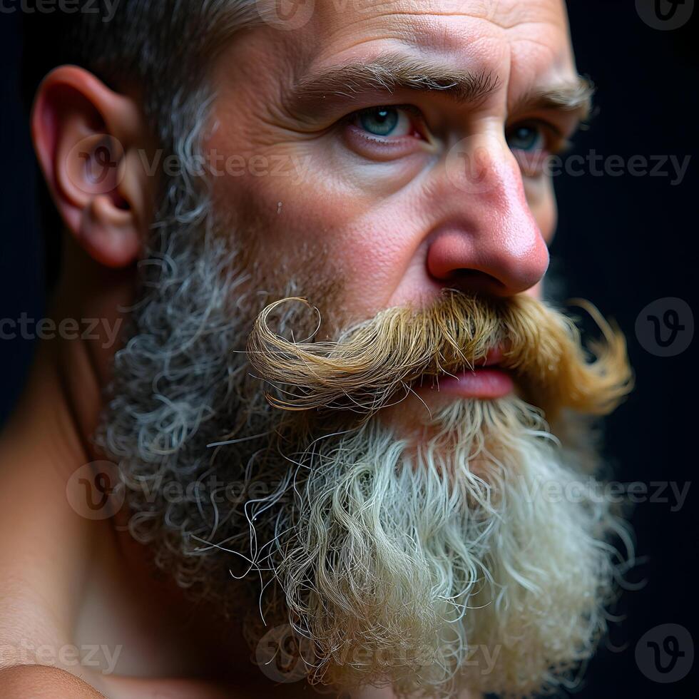 Closeup of the big male beard photo