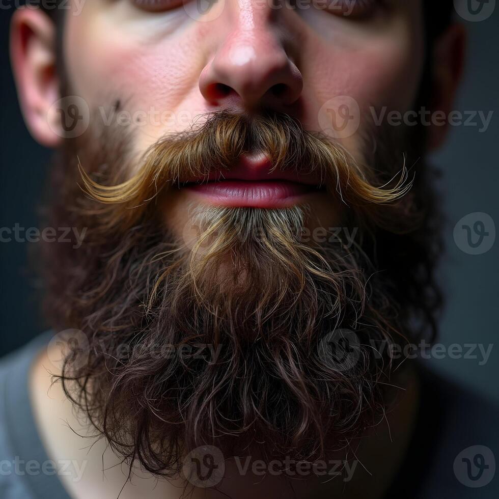 Closeup of the big male beard photo