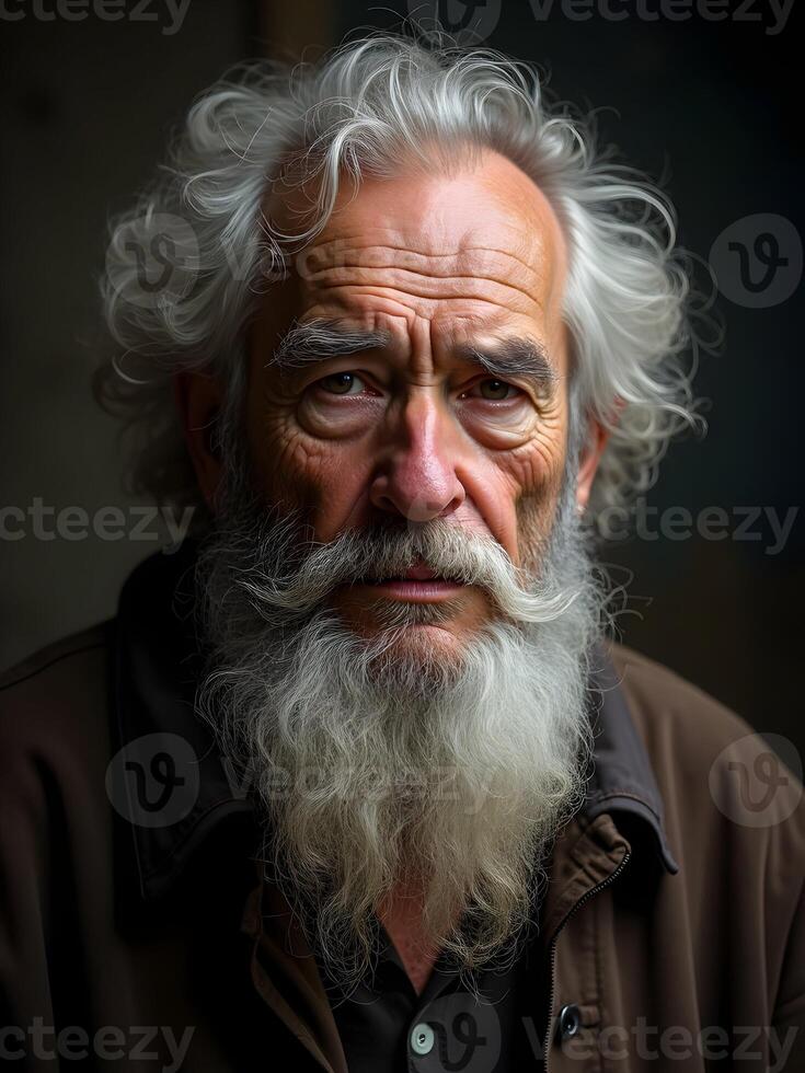 Portrait of the old man with beard photo