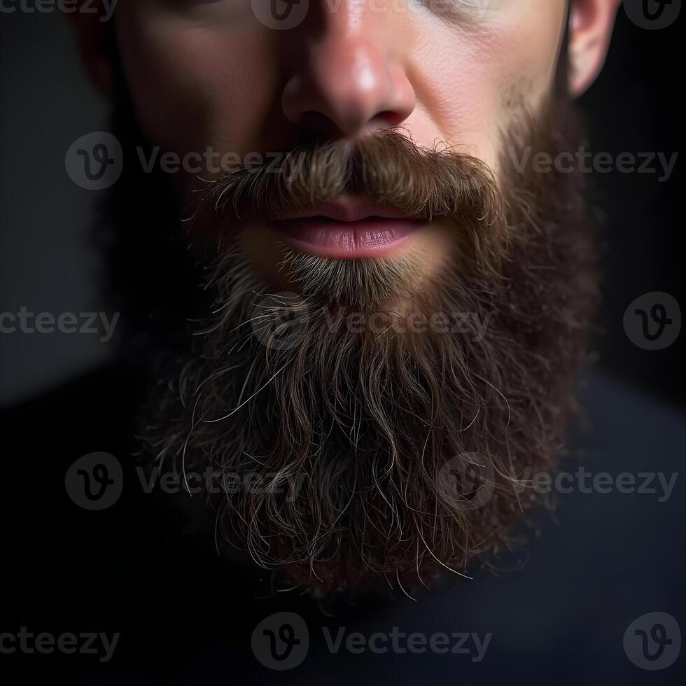 Closeup of the big male beard photo