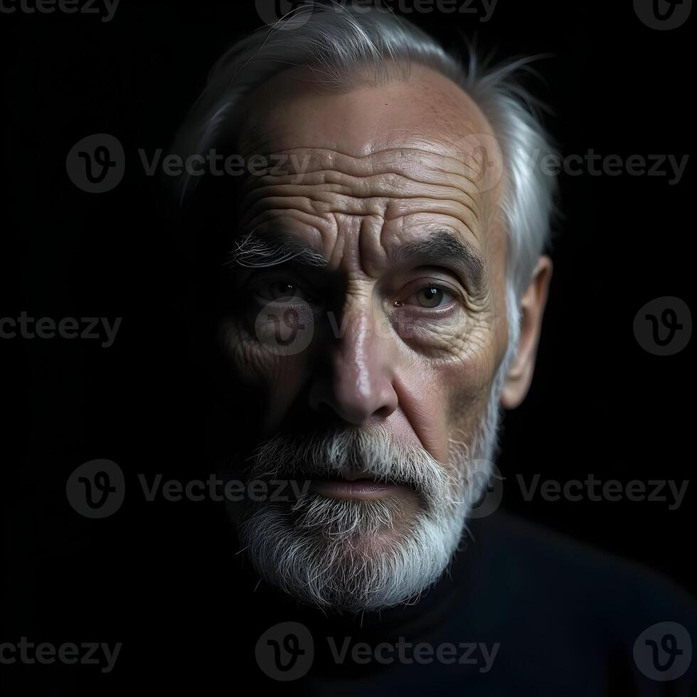 Portrait of the old man with beard photo