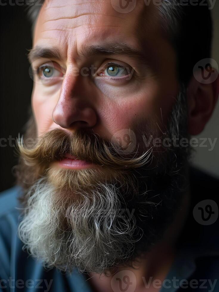 Closeup of the big male beard photo