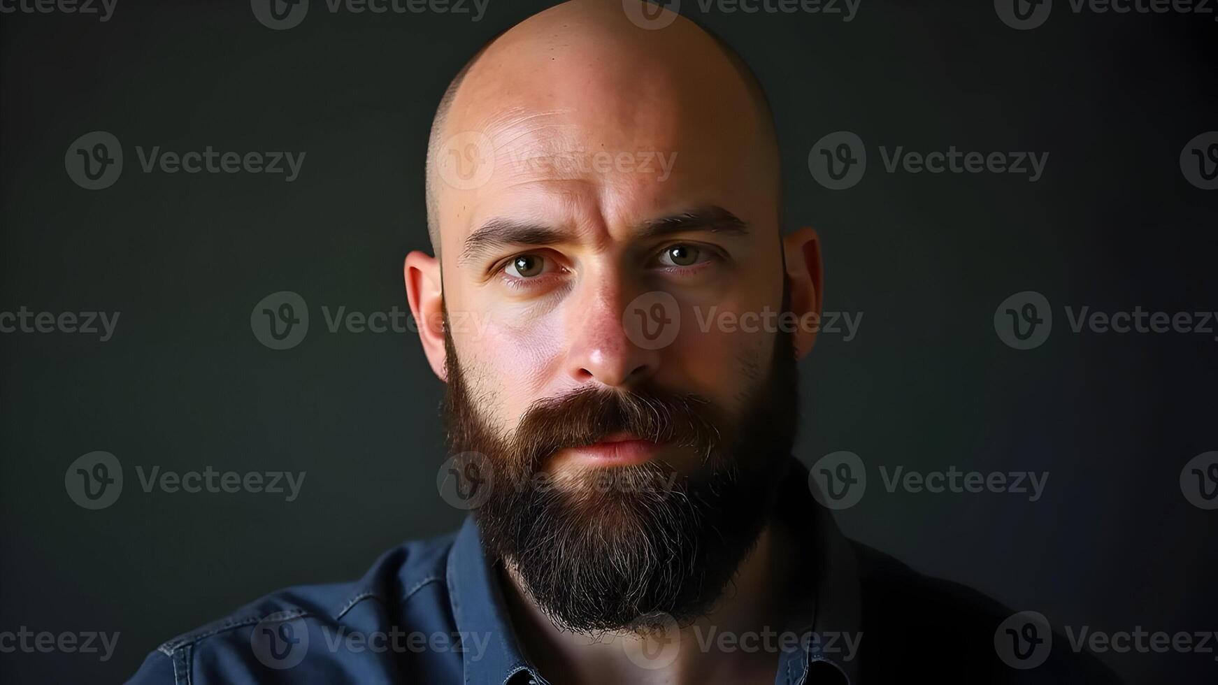 Portrait of bald man with beard photo
