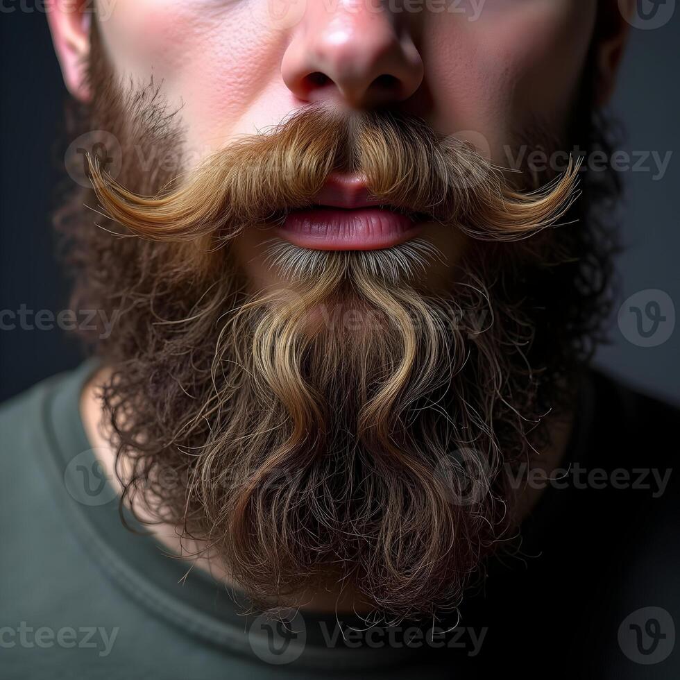 Closeup of the big male beard photo